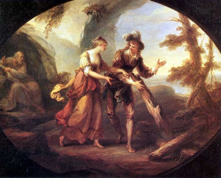 Miranda And Ferdinand by Angelica Kauffmann